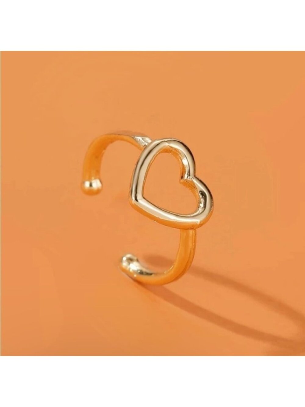 GOLD 1pc Heart Ear Cuff - Picture 2 of 2